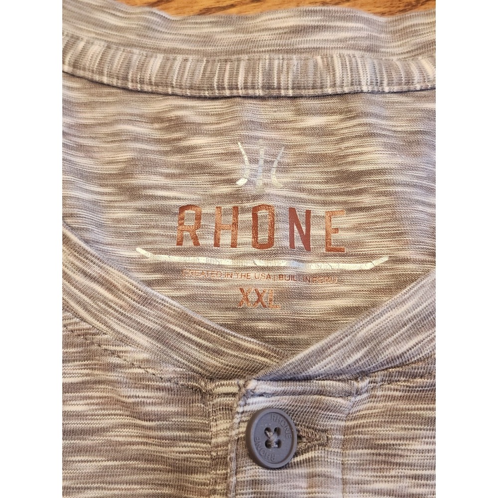 Rhone Long Sleeve Henley Mens Size XXL Marled Gray - Picture 4 of 10
